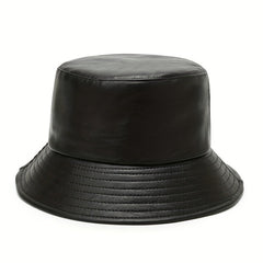 Soft Waterproof PU Bucket Hat Solid Basin Hat Lightweight Unisex Fisherman Cap