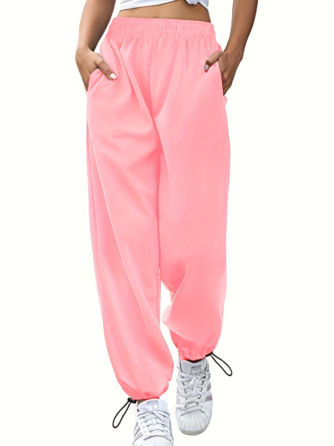  Casual SweatPants Women's Solid Elastic Joggers