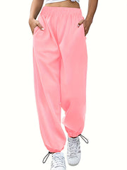  Casual SweatPants Women's Solid Elastic Joggers