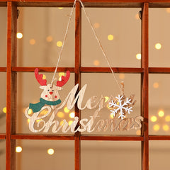 Wooden Painted Christmas Tree Pendant Decoration