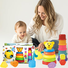 Kids Stacking Nesting Cups Block Ball Animal Building Blocks Set Bath Toys