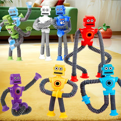 Telescopic Robot Toy 8pcs Suction Cup 2 Styles 4 Colors Pop Fidget Tubes