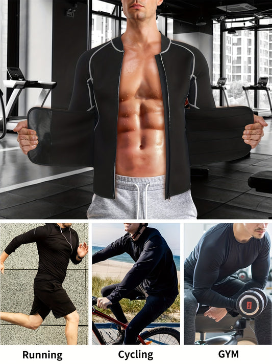 Men Sauna Suit Weight Loss Jacket Hot Sweat Shirt Body Shaper