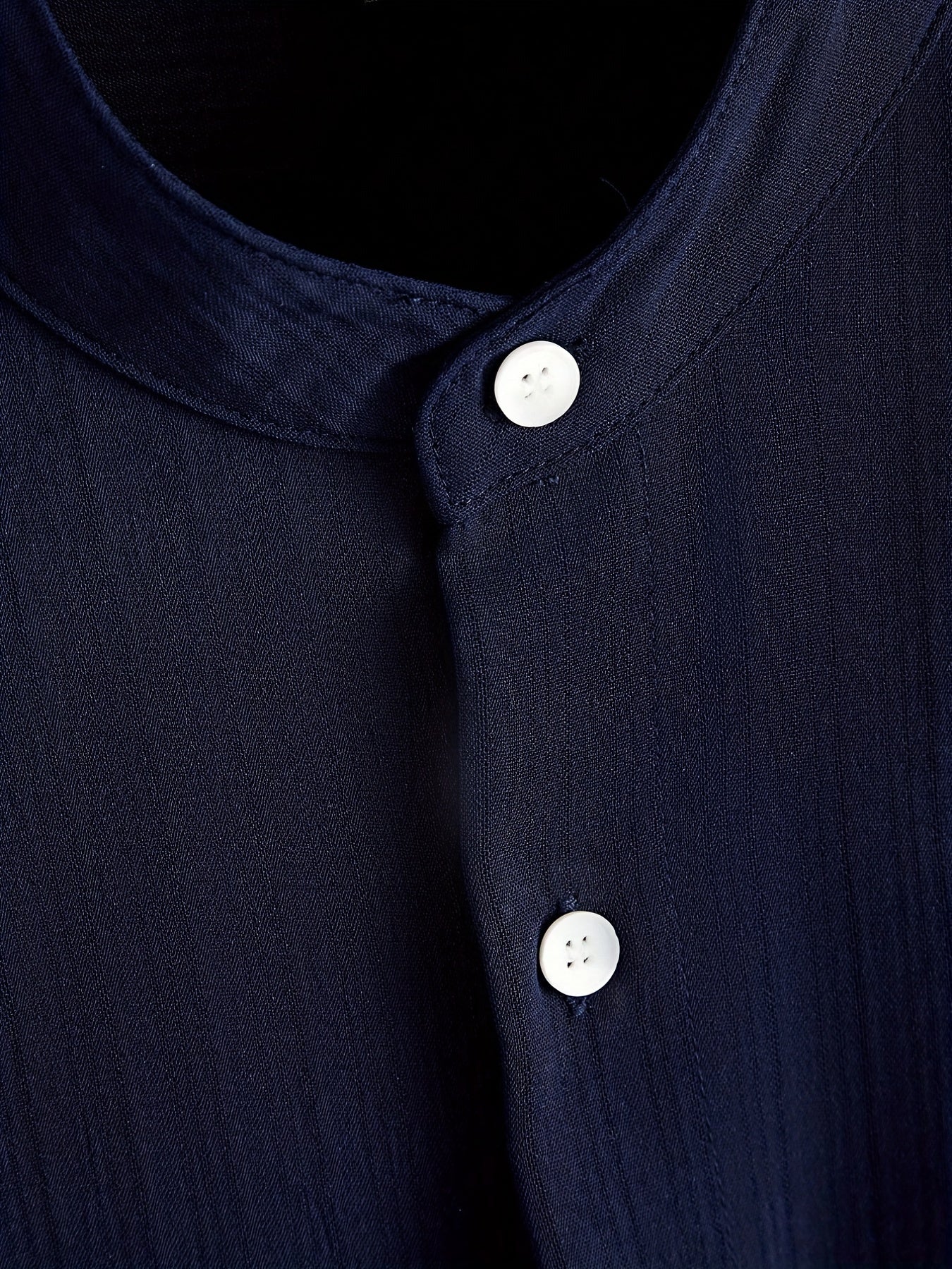 Men's Solid Button Up Short Sleeve Shirt for Summer