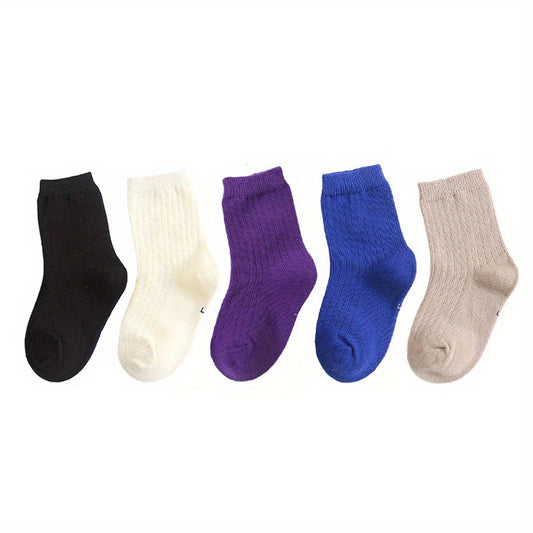 10 Pairs Girls Rainbow Candy Crew Socks for Kids