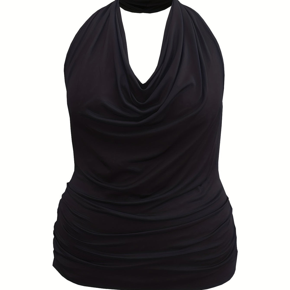 Cowl Halter Neck Plus Size Tank Top