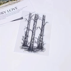 Tree Transparent Stamps for Holiday Card Making Decoration