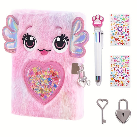Girls' Diary with Lock and Key School Travel Notebook Gift Set