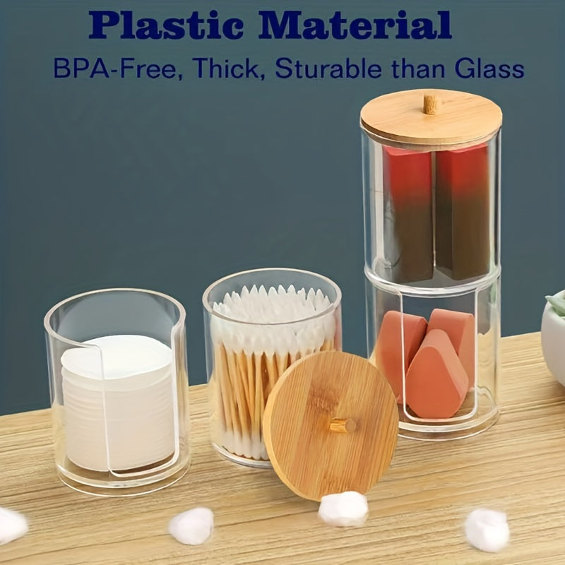 Acrylic Swab Holders Set With Lid Dust proof Storage Jars