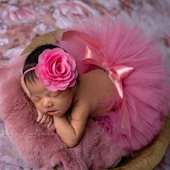 Pink Newborn Tutu And Headband Set Hot Pink Tutu Baby Flower Headband