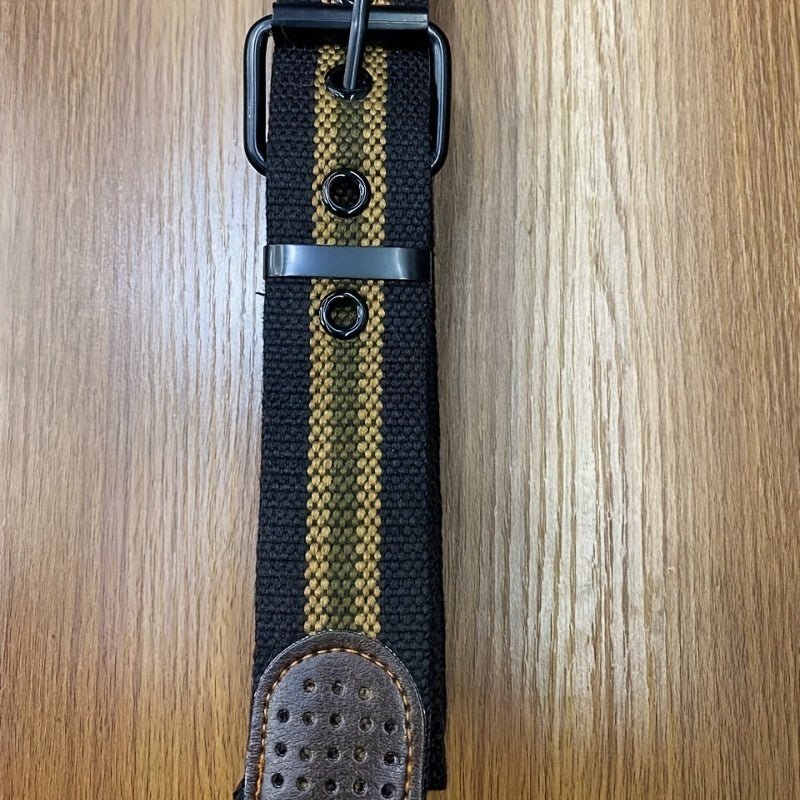 Men's Pin Buttoned Pants + Canvas Belt Outdoor Sports Business