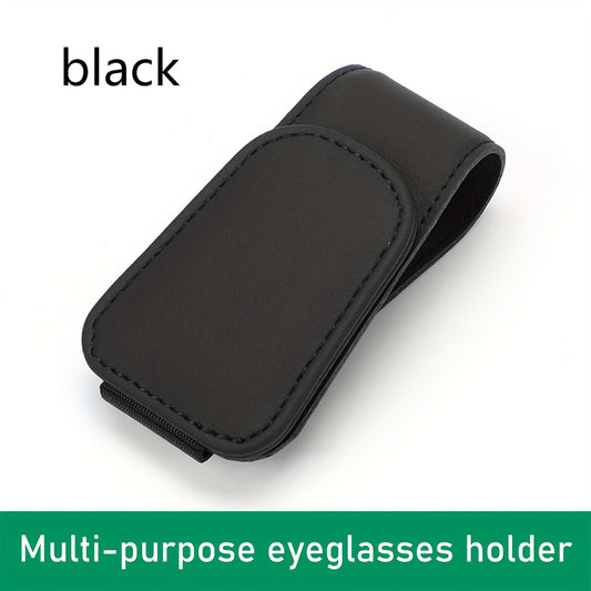 Sun Visor Glasses Holder Faux Leather for Sunglasses and Cards