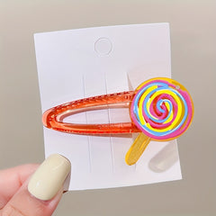 Baby Girls Cartoon Flowers Lollipop Hair Clips Headwear Hair Accessories