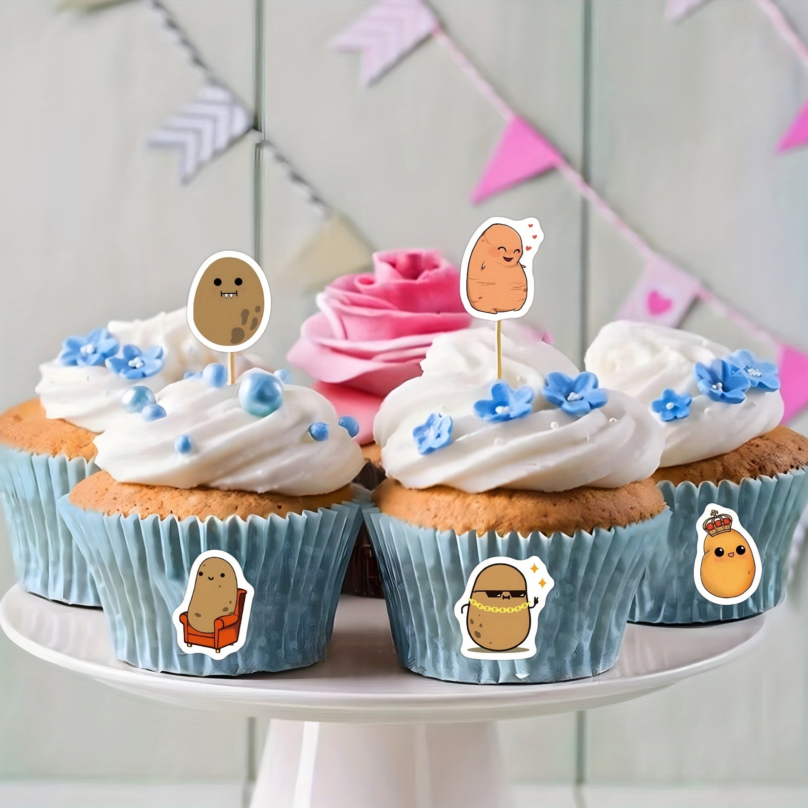 Potato Stickers Roll Vinyl Decals Cup Water Bottles Laptop Luggage Computer