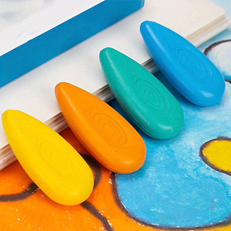 24 Colors Crayon Painting Stick Set Non-Dirty Hand Safety Student Art