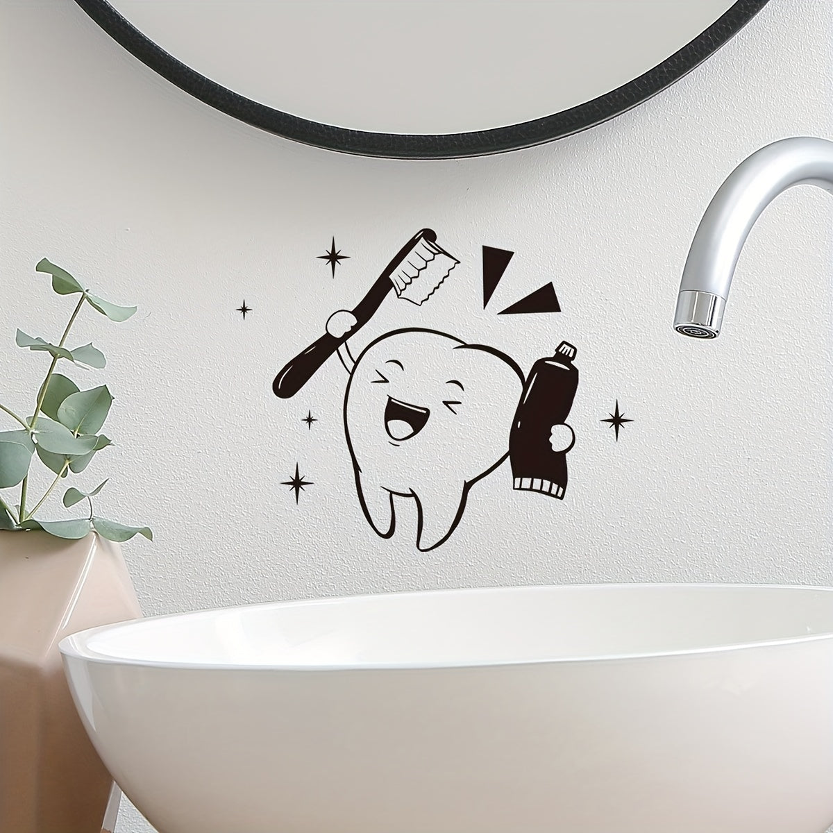 Teeth Pattern Wall Sticker Waterproof Removable Decal