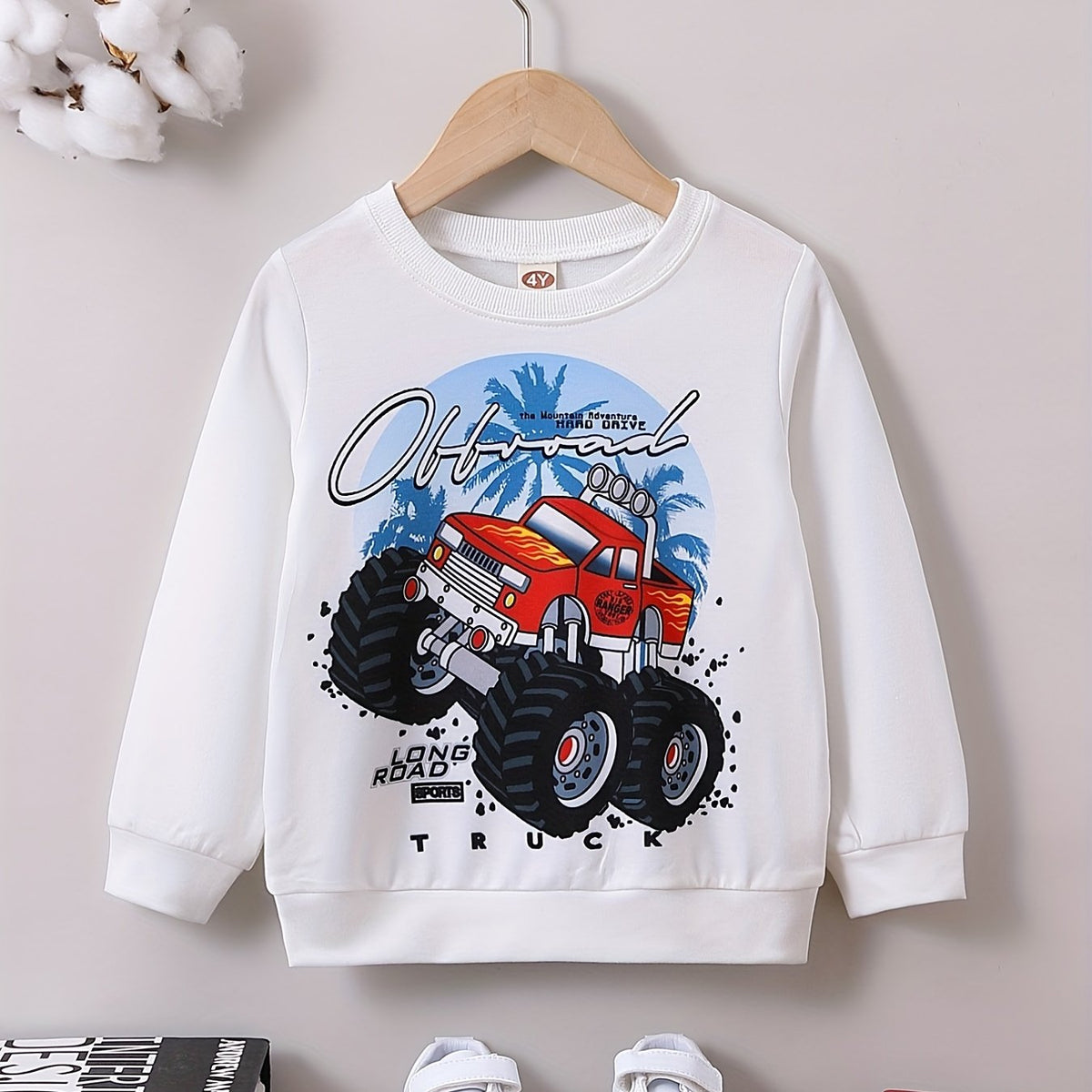 Boy's Off-Road Graphic Sweatshirt for Outdoor Casual Wear