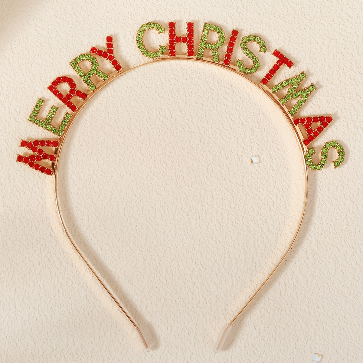 Christmas Headband Set with Rhinestone Letters for Holiday Parties