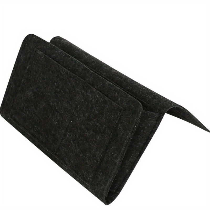 Felt Bedside Storage Bag Hanging Organizer Remote Control Books Laptop Portable