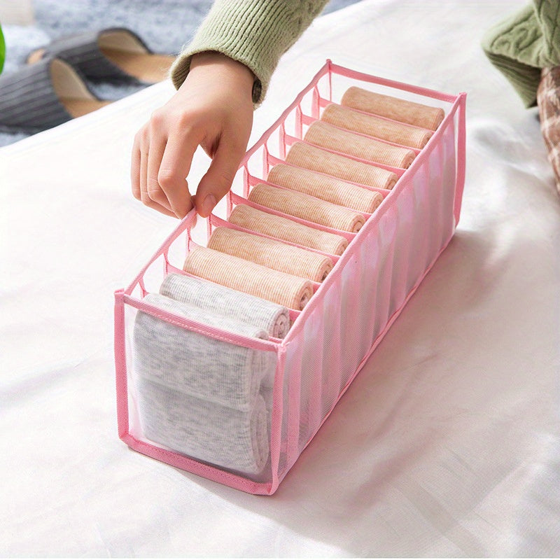 Pink Grid Underwear Drawer Storage Box Organizer Wardrobe Closet Bedroom