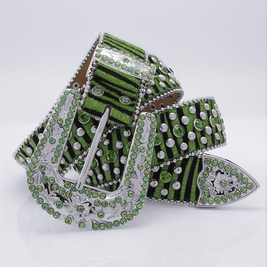 Rhinestone Flower Unisex Belt Jeans Artificial Diamond Belt