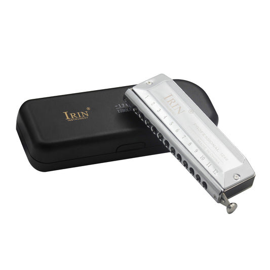 48 Tone Silver Harmonica Professional Woodwind Instrument for Music