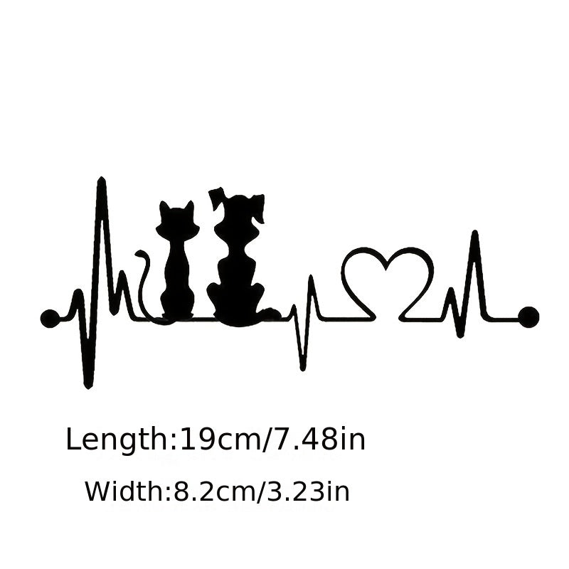 3D Cat & Dog Heartbeat Heart Care Car & Motorcycle Stickers