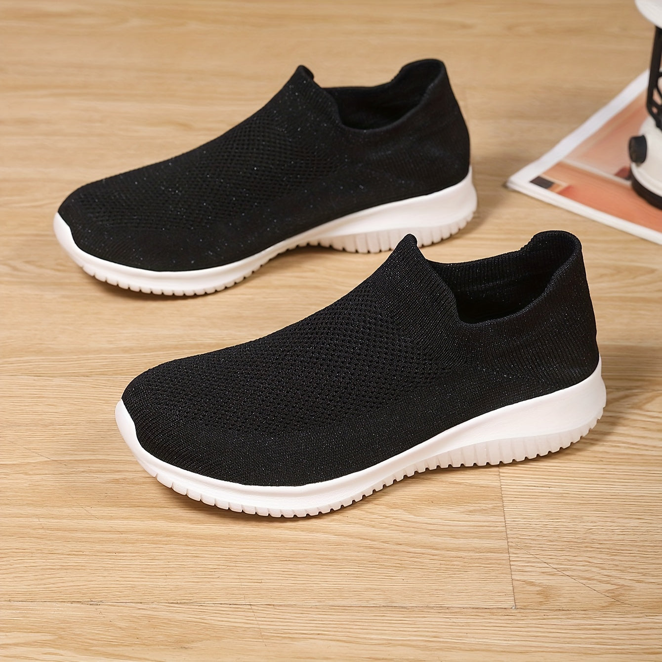 Women's Knit Walking Shoes Running Shoes Slip on Sports Sneakers