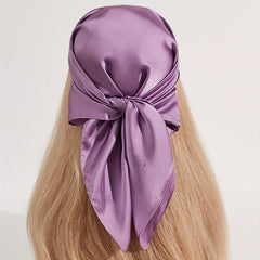 Solid Satin Bandana Silk Square Scarf Head Wrap Hair Accessories