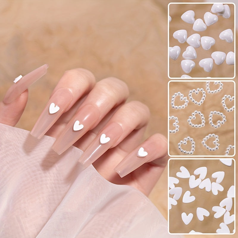 Heart Shaped Nail Charms Crystal Rhinestones Nail Art Decorations