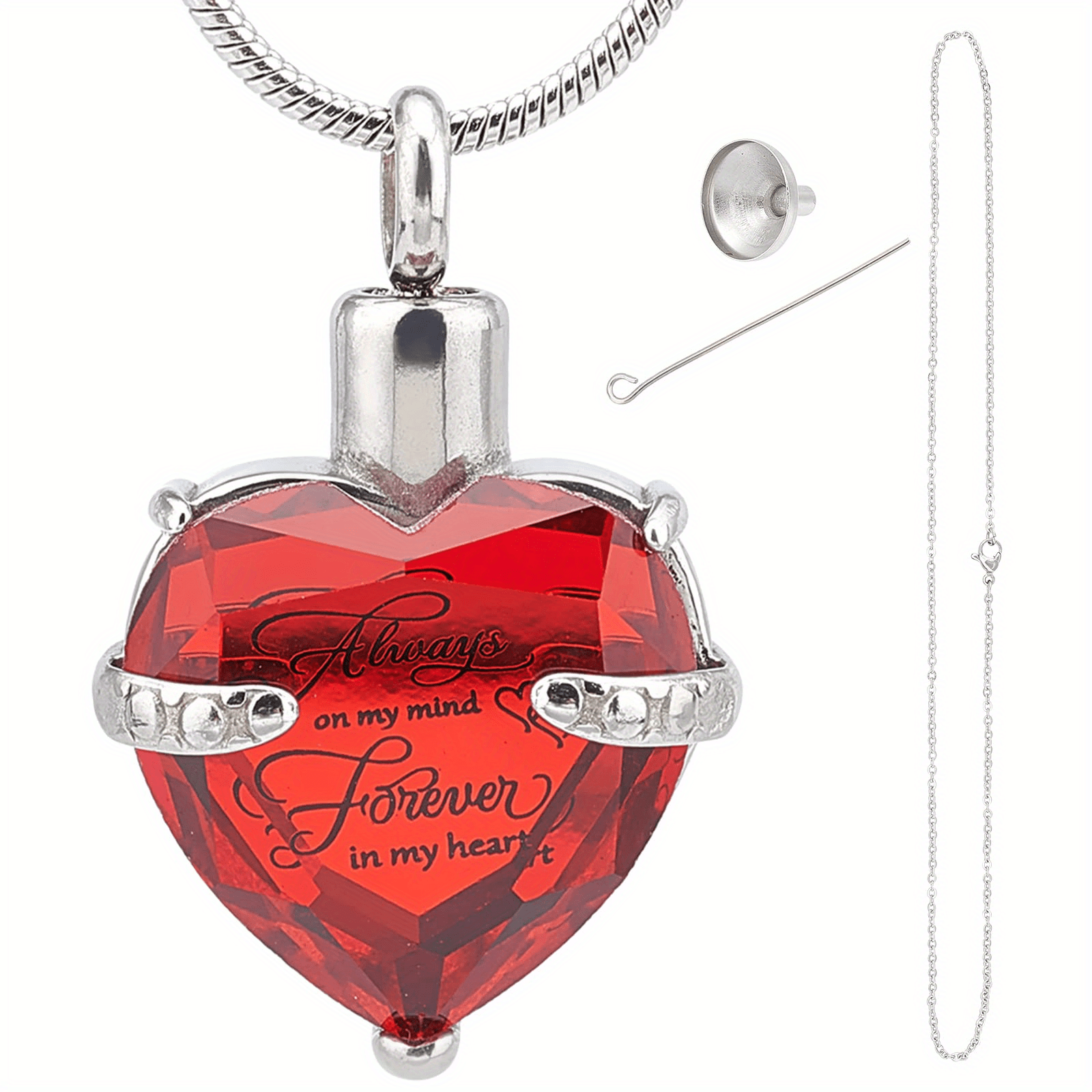 Birthstone Crystal Cremation Urn Necklace - A Loving Memorial