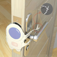 Pet Astronaut Shape Dog Door Silent Safety Lock Sticker