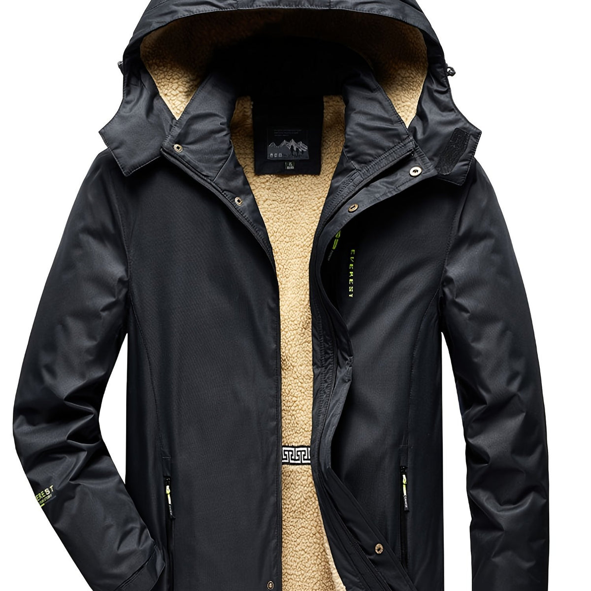 Men's Fleece Hooded Jacket Zip Up Active Coat for Fall Winter