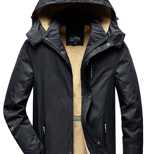 Men's Fleece Hooded Jacket Zip Up Active Coat for Fall Winter
