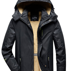 Men's Fleece Hooded Jacket Zip Up Active Coat for Fall Winter