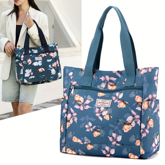 Floral Pattern Shoulder Tote Bag for Women