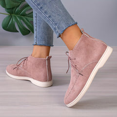 Fall Lightweight Flat Boat Shoes Wear Resistance Non Slip Suede Preppy School