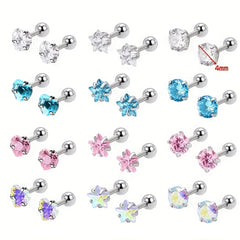 Star Shape Zircon Stud Earrings, Piercing Body Jewelry