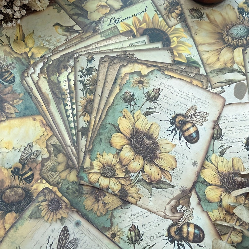 30 Sheets Plant & Animal Decoration Craft Paper for Scrapbooks DIY Collage Backg