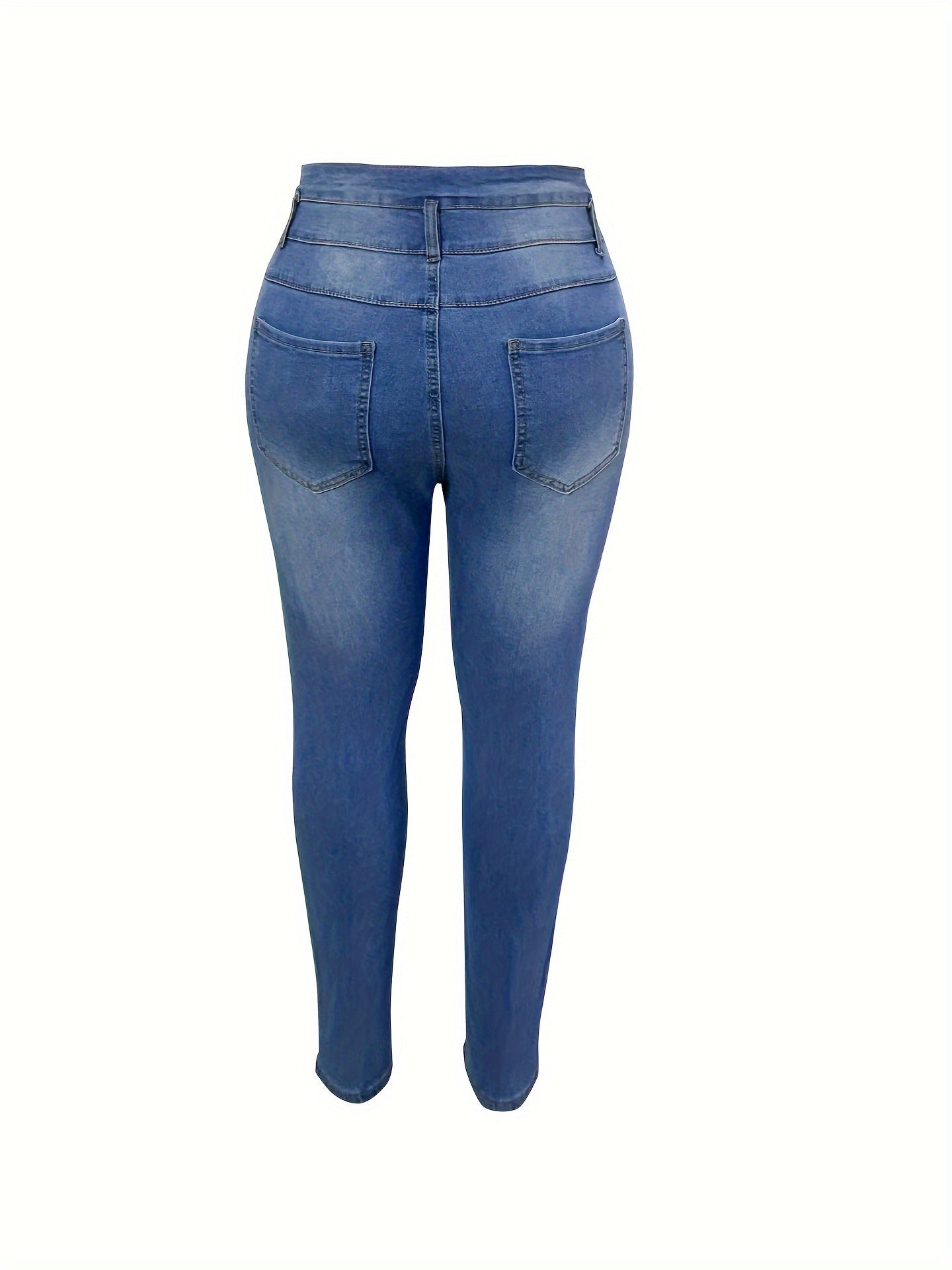  Button Fly High Rise Skinny Jeans