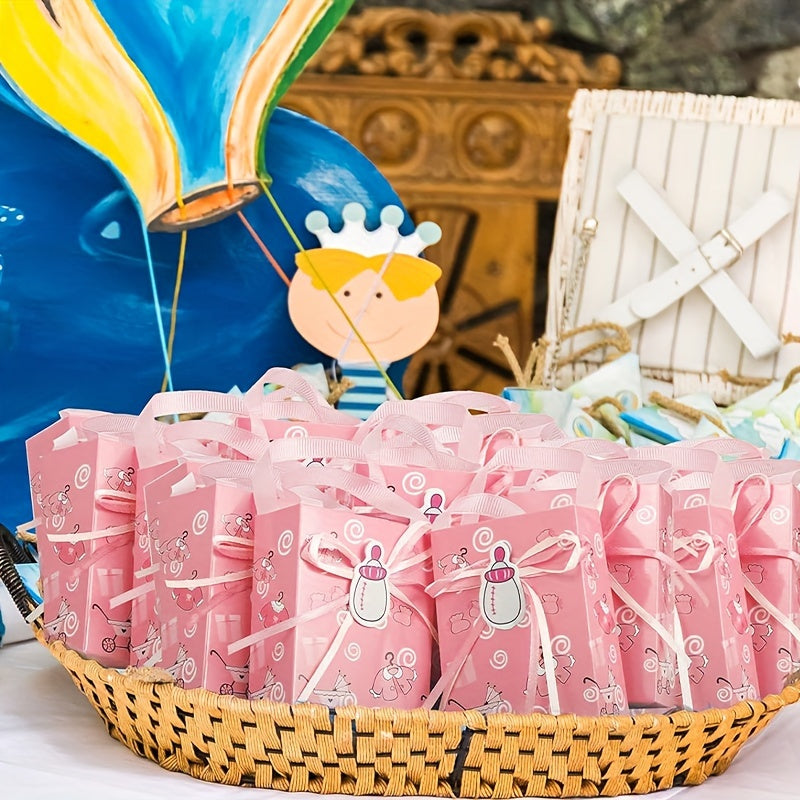 5pcs Pink Cartoon Milk Bottle Birthday Party Snack