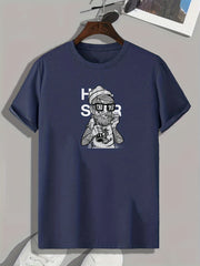Street Artist Print Men's Comfy T-shirt for Outdoor Summer