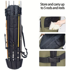 Waterproof Fishing Rod Bag & Holder Portable Canvas Case For Travel
