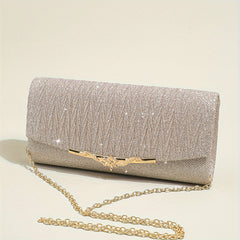 Glitter Flap Square Shoulder Bag for Evening Events