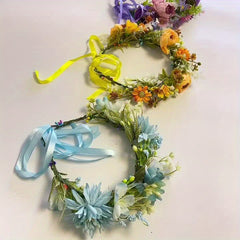 Floral Bridal Headband Artificial Flower Crown for Wedding Princess