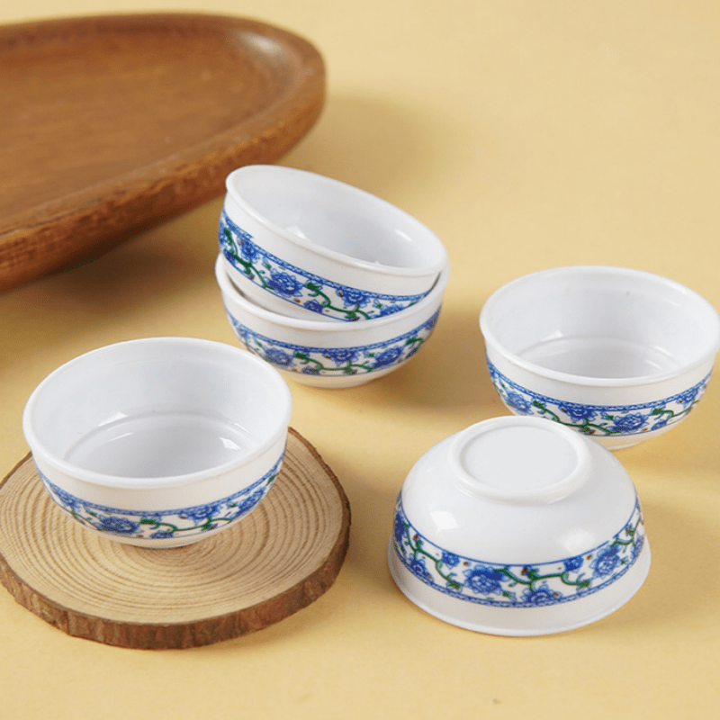 10pcs Mini & Bowl Set Plastic Food Toy Containers Assorted Colors