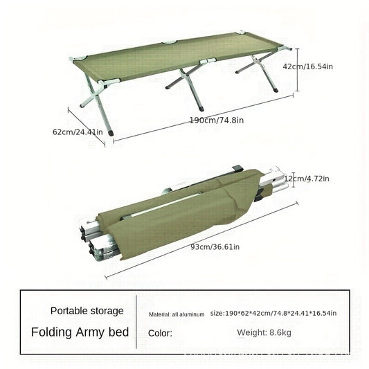 Ultralight Aluminum Camping Bed Portable Emergency Folding Bed