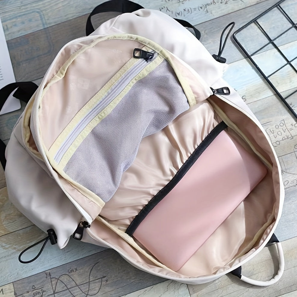 Large Capacity Minimalist Backpack Solid Storage Rucksack