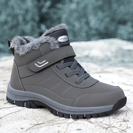 Men's Plush Lining Snow Boots for Outdoor Dark Grey