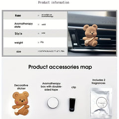 1pc Cartoon Bear Car Air Outlet Aromatherapy Clip